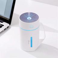 🌬️ bovis 420ml usb personal desk humidifier: portable cordless ultrasonic cool mist for travel, home, office, school & outdoor - tiltable, auto-off safety switch, 7 led light colors logo