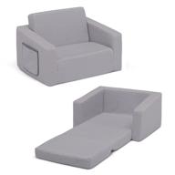 cozee flip out memory foam chair by delta children: comfortable and stylish grey seating solution логотип