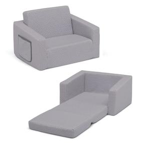 img 4 attached to Cozee Flip Out Memory Foam Chair by Delta Children: Comfortable and Stylish Grey Seating Solution