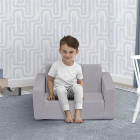 img 3 attached to Cozee Flip Out Memory Foam Chair by Delta Children: Comfortable and Stylish Grey Seating Solution