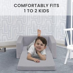 img 2 attached to Cozee Flip Out Memory Foam Chair by Delta Children: Comfortable and Stylish Grey Seating Solution