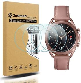 img 4 attached to 📱 Стеклянные защитные пленки Suoman (4 штуки) для Samsung Galaxy Watch 3 41 мм - Жесткость 9H, антицарапин, идеальная посадка