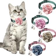 🐶 adorable pet collars with bell and pearl - perfect accessories for christmas, new year, birthday party, wedding - xs - available in pink, purple, green & blue logo