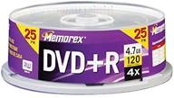 📀 25-pack spindle of memorex 4.7gb 4x dvd+r media logo