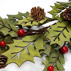 img 1 attached to Greenwood Winter Wreath with Berries, Pine Cones - 18 Inch Christmas Decorations for better SEO