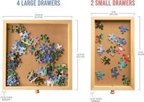 img 1 attached to 🧩 Wooden Puzzle Table - Premium Quality Jigsaw Puzzle Piece Organizer
