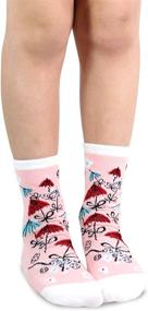 img 1 attached to Adorable, Vibrant and Creative Girls' 👧 Mary Blair Crew Socks - 3 Pairs