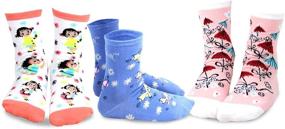 img 4 attached to Adorable, Vibrant and Creative Girls' 👧 Mary Blair Crew Socks - 3 Pairs