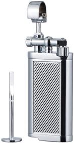 img 4 attached to Vintage Lift Arm Tobacco Pipe Lighter with Tamper & Pick - Elegant Chrome Design