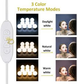 img 3 attached to Enhance Your Vanity Experience with LED Vanity Mirror Lights: 10 💄 Dimmable Bulbs, 3 Color Modes, Hollywood Style Makeup Lights for Dressing Table Mirror