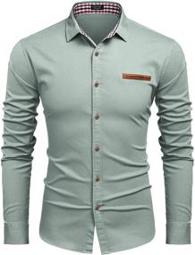 img 3 attached to Coofandy Casual Dress Button Shirts Men's Clothing
