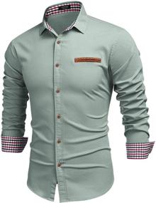 img 4 attached to Coofandy Casual Dress Button Shirts Men's Clothing