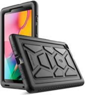 🐢 poetic turtleskin series - heavy duty shockproof silicone case for samsung galaxy tab a 8.0 (2019) without s pen - model sm-t290/sm-t295 - kids friendly cover - black logo