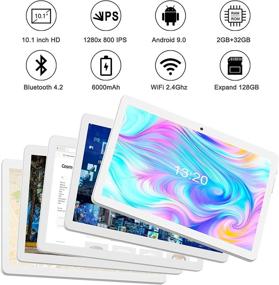 img 3 attached to Google Certified Silver Android Tablet - 10-inch Tablets PC with 32GB Storage, 128GB Expandable, Dual SIM Card Slot, WiFi, Bluetooth, GPS, FM, 5MP Camera, 1280x800 HD IPS Touchscreen, 6000mAh Battery