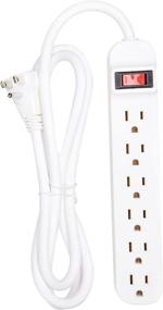 img 1 attached to 💡 Efficient Belkin 6-Outlet Power Strip: White with 5-foot Cord - Never Run Out of Power!