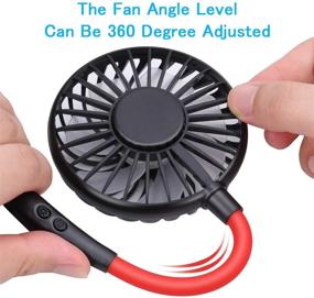 img 3 attached to 🔵 Portable Personal Sport Neck Fan - XUNMEJ Hand Free Mini USB Neckband Fan with 6-13 Hours Runtime, 2000mAh, 3 Speeds, 360 Degree Rotation - Ideal for Aromatherapy, Cooking, Outdoor Travel - Blue