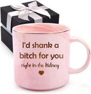 marble mug: funny friendship gifts for women - perfect birthday & christmas gifts for best friends, sisters, and bffs - cute pink 12 oz coffee cup logo