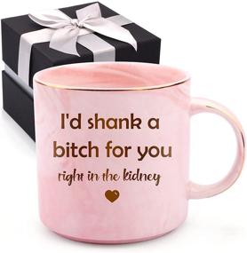 img 4 attached to Marble Mug: Funny Friendship Gifts for Women - Perfect Birthday & Christmas Gifts for Best Friends, Sisters, and BFFs - Cute Pink 12 Oz Coffee Cup