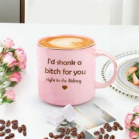 img 2 attached to Marble Mug: Funny Friendship Gifts for Women - Perfect Birthday & Christmas Gifts for Best Friends, Sisters, and BFFs - Cute Pink 12 Oz Coffee Cup