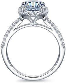 img 3 attached to 💍 Dazzling 2.5ct Cushion Cut Petite Micropave Floating Halo Moissanite Engagement Rings in D Color VVS for Women