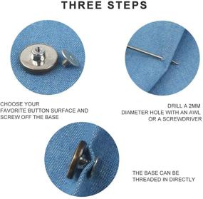 img 2 attached to 👖 Instant Adjustable 17mm Jeans Button Kit - 24 Sets Resizable Nail-Free and Sewing-Free Replacement with Metal Copper Buttons