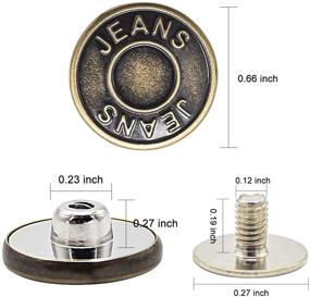 img 3 attached to 👖 Instant Adjustable 17mm Jeans Button Kit - 24 Sets Resizable Nail-Free and Sewing-Free Replacement with Metal Copper Buttons