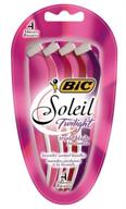 бритва bic soleil smooth с ароматом для женщин: трехлезвийная, с увлажняющей полоской, 4 штуки - упаковка из 2 для гладкого бритья. логотип