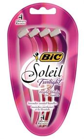 img 1 attached to Бритва BIC Soleil Smooth с ароматом для женщин: Трехлезвийная, с увлажняющей полоской, 4 штуки - Упаковка из 2 для гладкого бритья.