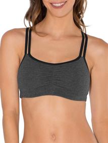 img 1 attached to Fruit of the Loom Women's Cotton Spaghetti Strap Pullover Sports Bra