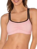 fruit of the loom women's cotton spaghetti strap pullover sports bra logo