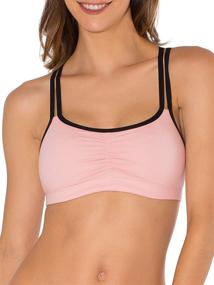 img 4 attached to Fruit of the Loom Women's Cotton Spaghetti Strap Pullover Sports Bra