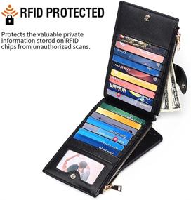 img 3 attached to 👛 Stylish GOIACII Wallets for Women: RFID Blocking Bifold Multi Card Case Purse with 2 Zipper Pockets – Secure and Chic