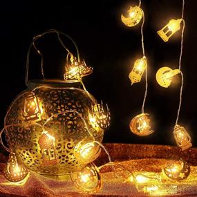 img 2 attached to 🌙 Ramadan Fairy String Lights, 6.56 Feet, 10 LEDs, Eid Moon Star Kerosene Lantern Lamp, Battery Operated - Ideal for Outdoor Home Decoration, Ramadan Celebration, Party Supplies