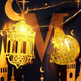 img 1 attached to 🌙 Ramadan Fairy String Lights, 6.56 Feet, 10 LEDs, Eid Moon Star Kerosene Lantern Lamp, Battery Operated - Ideal for Outdoor Home Decoration, Ramadan Celebration, Party Supplies