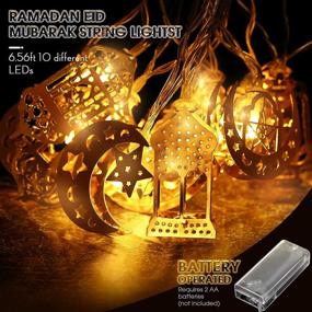 img 3 attached to 🌙 Ramadan Fairy String Lights, 6.56 Feet, 10 LEDs, Eid Moon Star Kerosene Lantern Lamp, Battery Operated - Ideal for Outdoor Home Decoration, Ramadan Celebration, Party Supplies