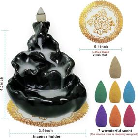 img 3 attached to 🏮 Extrapins Ceramic Backflow Incense Burner Set with 100 Cones, 30 Sticks, 1 Lotus Cushion, 1 Tweezers - Ideal for Home Decor, Yoga, and Aromatherapy