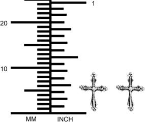 img 3 attached to Гипоаллергенные серьги для детей с крестиком - старинные серьги-гвоздики из стерлингового серебра без никеля, безопасные для аллергиков украшения.