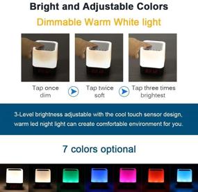 img 3 attached to 🎁 ALLOMN 5 в 1 ночная лампа с Bluetooth-динамиком: лампа со сменными цветами прикосновения, светильник с регулируемой яркостью, цифровой будильник, поддержка TF/SD-карт - идеальный подарок для детей и друзей.
