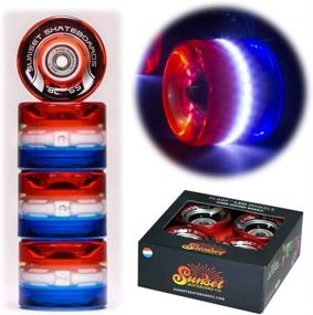 img 4 attached to 🛹 Sunset Skateboard Co. 59mm 78a LED Light-Up Cruiser Wheels (4-Pack) with ABEC-7 Carbon Steel Bearings: Battery-Free Fun for All Ages and Skill Levels