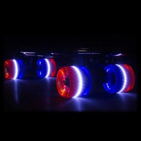 img 3 attached to 🛹 Sunset Skateboard Co. 59mm 78a LED Light-Up Cruiser Wheels (4-Pack) with ABEC-7 Carbon Steel Bearings: Battery-Free Fun for All Ages and Skill Levels