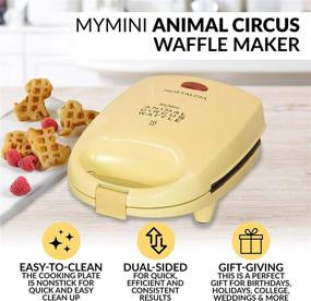 img 2 attached to 🎪 MyMini Electric Animal Circus Waffle Maker, Cat, Dog, Elephant and Lion Shapes, Yellow, 4 inches - Enhanced SEO