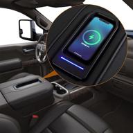 📱 беспроводной зарядный лоток bomely fit для chevrolet silverado gmc sierra: быстрая зарядная панель для телефона мощностью 15 вт для центральной консоли (2019-2021) - аксессуары chevy silverado gmc sierra 1500 2500hd 3500hd логотип