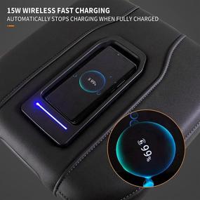 img 1 attached to 📱 Беспроводной зарядный лоток Bomely Fit для Chevrolet Silverado GMC Sierra: Быстрая зарядная панель для телефона мощностью 15 Вт для центральной консоли (2019-2021) - аксессуары Chevy Silverado GMC Sierra 1500 2500HD 3500HD
