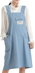img 4 attached to 🍽️ Japanese Style X Shape Denim Smock Natural Cotton APRON for Chefs - Halter Cross Bandage Bib Design for Kitchen and Garden Wear
