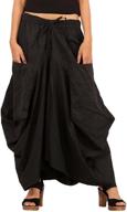 🌸 sarjana handicrafts women's cotton solid skirt with pockets: hippie afghani ethnic style logo