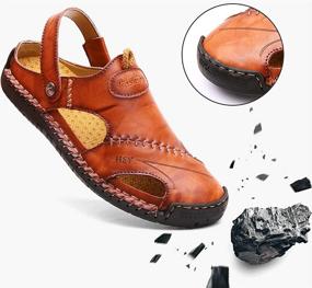 img 1 attached to Breathable Leather Men's 👟 Outdoor Walking Shoes by KINOW