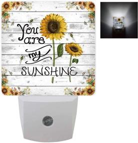 img 4 attached to 🌻 Sunflower Night Light Plug in LED Lamp with Automatic Sensor - Bright Square Decor Night-Lights for Kids, Children, Girls, Adults - Ideal for Bathroom, Bedroom, Hallway - You are My Sunshine