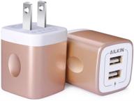 🔌 ailkin usb wall charger block, 2.1a multiport fast charging power brick cube plug base adapter for iphone, samsung galaxy, huawei, htc, lg & more smart devices logo