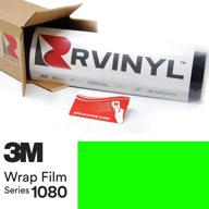 rvinyl 3m 1080-vcw17120 vinyl car wrap film sheet roll with air release technology - 5ft x 1ft, satin neon fluorescent green + application card logo