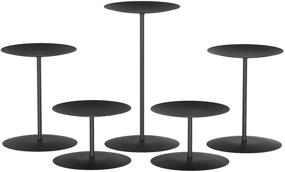 img 4 attached to 🕯️ Enhance Your Holiday Décor with Smtyle Christmas Candle Holder Wax Centerpiece Set of 5 Plates for Tables or Floor, Featuring Stylish Black Iron Design